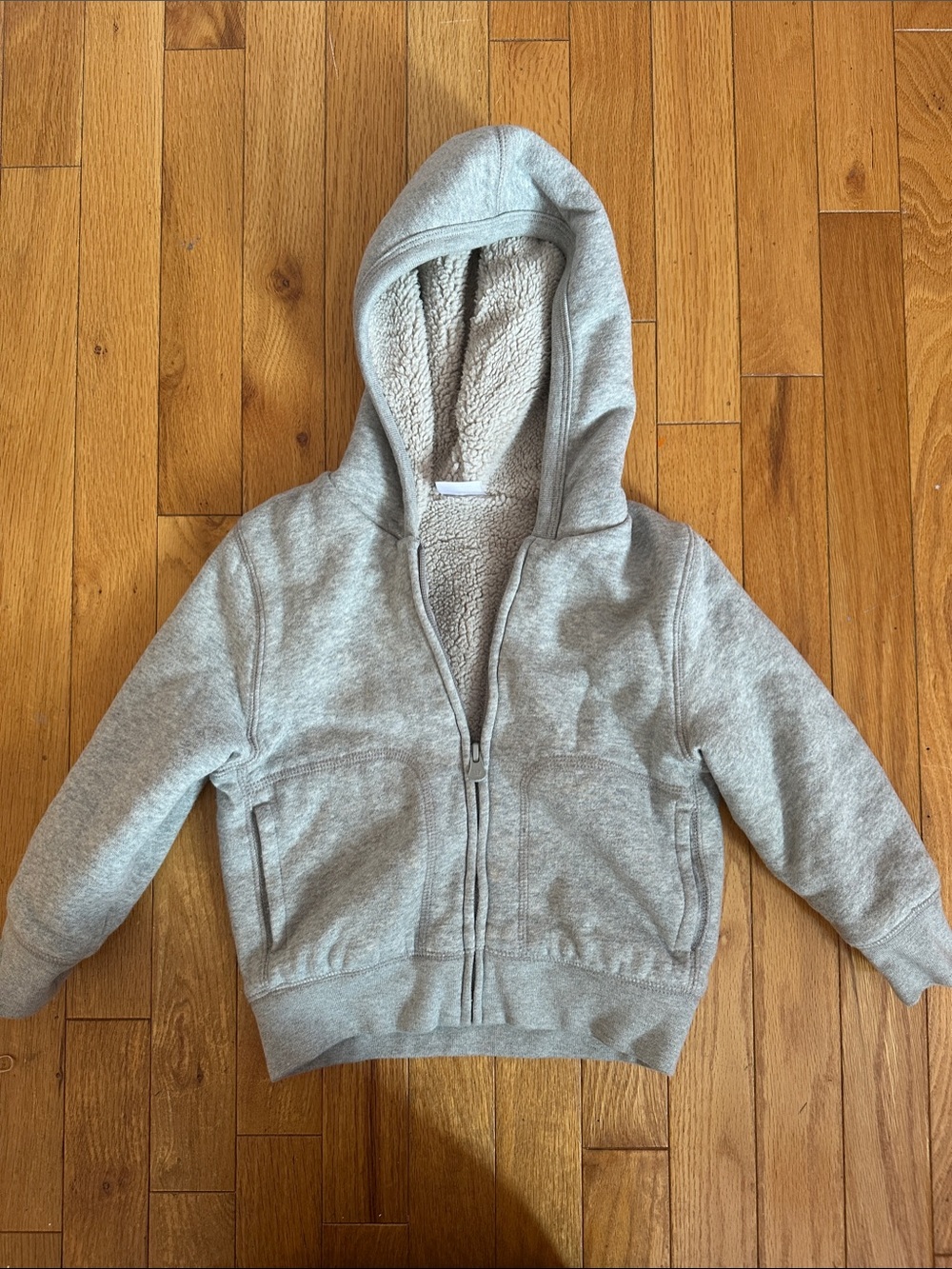 Gap Gray Sherpa-Lined Zip Hoodie
